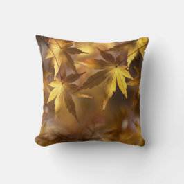 Almofada Folhas de bordo amarelo dourado de outono