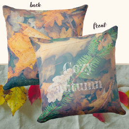 Almofada Folhas de carvalho-laranja sob a água