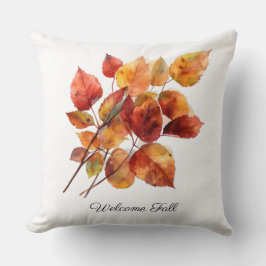 Almofada Folhas de Colheita de ouros: Cair de Aquarela, per