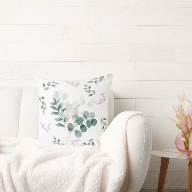 Almofada Folhas de eucalipto de flor silvestre Elegante (Sofá)