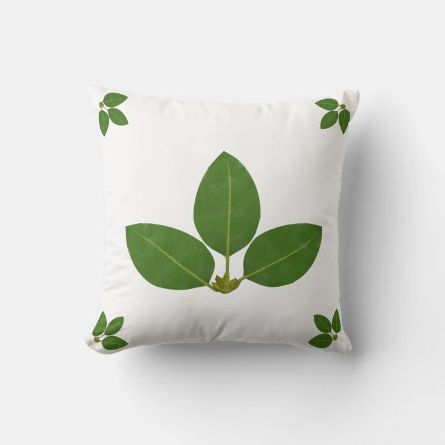 Almofada Folhas de Louro Verde Modernas (Frente)