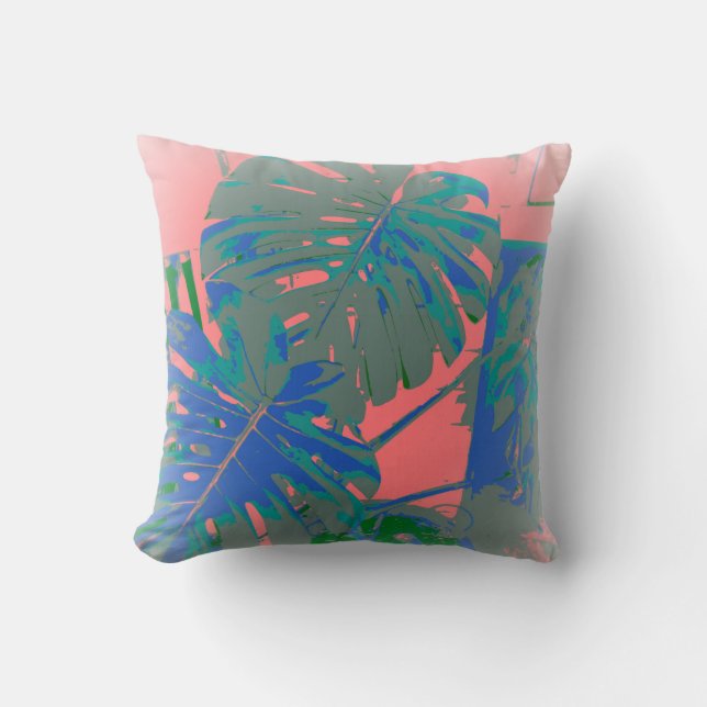 Almofada Folhas de Monstera Tropicais (Frente)