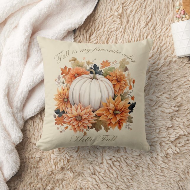 Almofada Folhas de outono Aquarela Flores silvestres Outono (Cobertor)
