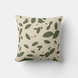 Almofada Folhas de Outono Caindo Verde Oliva