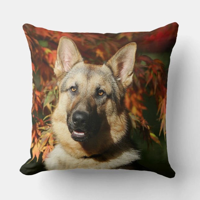 Almofada Folhas de outono do german shepherd (Frente)
