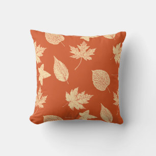 Almofada Folhas de outono - laranja-mandarina