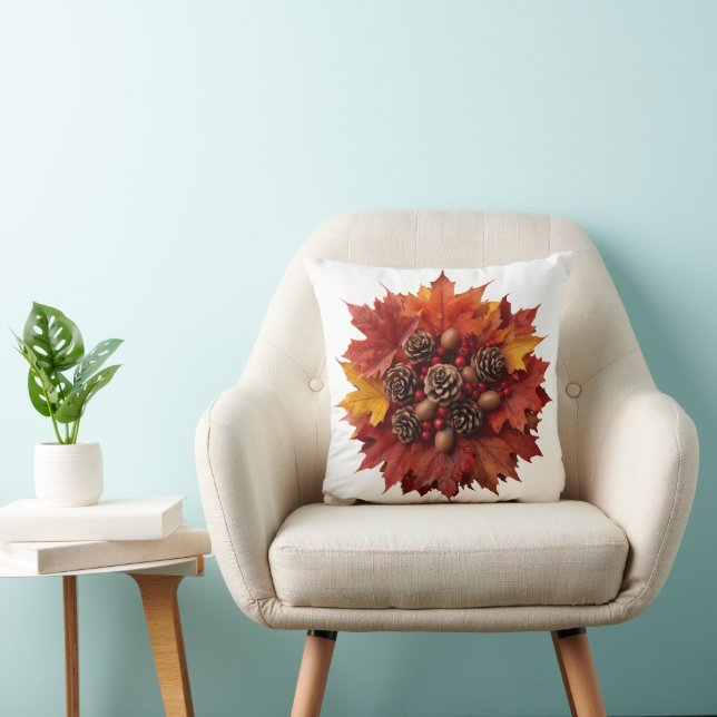Almofada Folhas de outono | Travesseiro decorativo decorati (Cadeira)