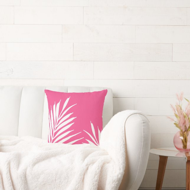 Almofada Folhas de Palma de Acrilato Branco Coral (Sofá)