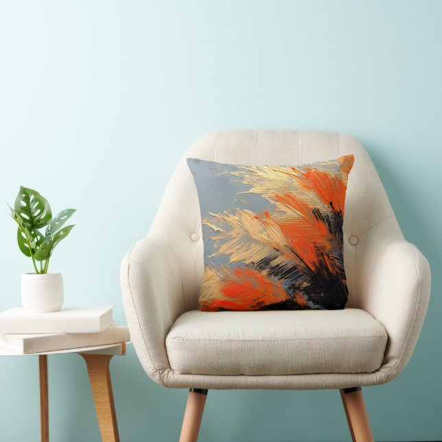Almofada Folhas de Palmeira – Movimento Tropical Abstrato (Cadeira)
