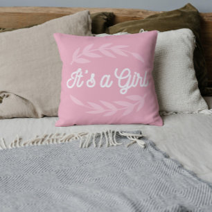 Almofada Folhas de Pastel Rosa - É uma Garota