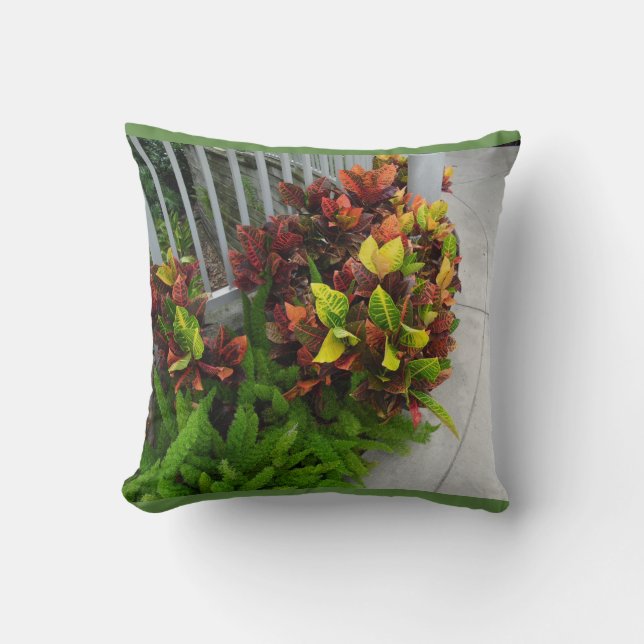 Almofada Folhas de plantas de jardim (Frente)