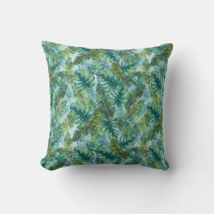 Almofada Folhas de plantas verdes tropicais