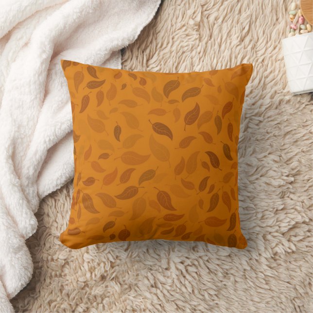 Almofada Folhas de queda laranja bonito queimadas (Cobertor)