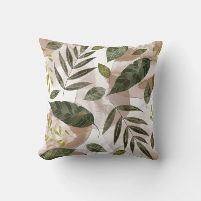 Almofada Folhas de Safari Botânico Elegante (Frente)