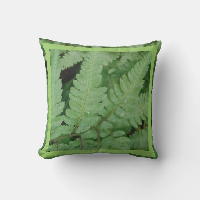 Almofada folhas de samambaia, travesseiro quase inteirament (Frente)