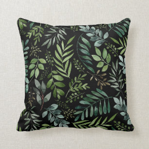 Almofada Folhas de verde de aquarela