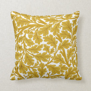 Almofada Folhas do carvalho de William Morris, amarelo da