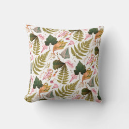Almofada Folhas e flores de primavera verde modernas e eleg