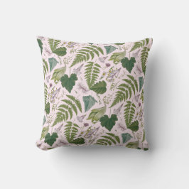 Almofada Folhas e flores de primavera verde modernas e eleg