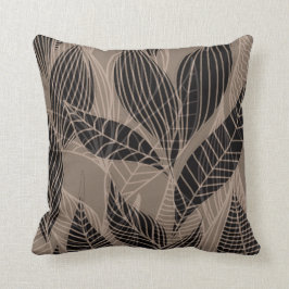 Almofada Folhas modernas pelo taupe de Cheryl Daniels |