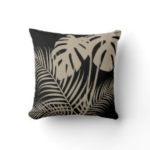 Folhas tropicais 1 bronzeado em preto