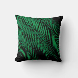Almofada Folhas tropicais de palma no céu escuro