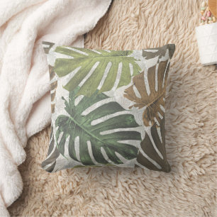 Almofada Folhas tropicais de palmeira de Khaki