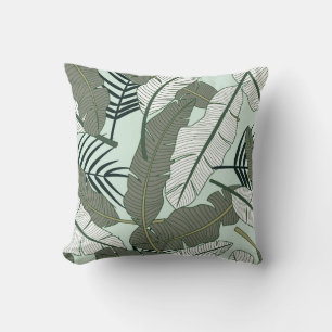 Almofada Folhas Tropicais: Padrão Natural Invisível.