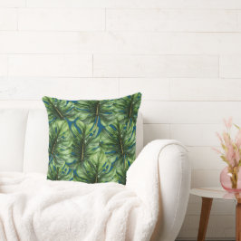 Almofada Folhas Tropicais Verde Azul