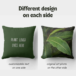 Almofada Folhas Verde Escuro Tropicais Chuvosas, Amante de 