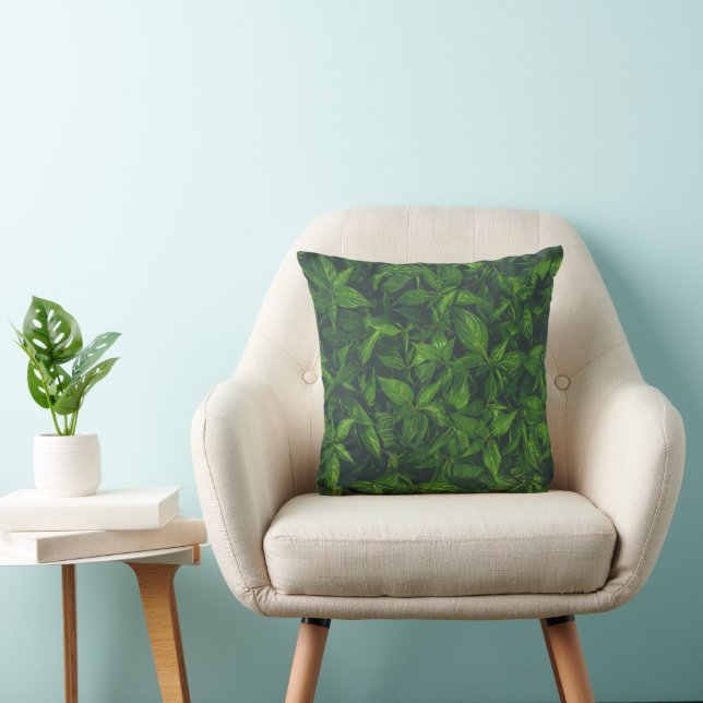 Almofada Folhas Verde-Profundas (Cadeira)