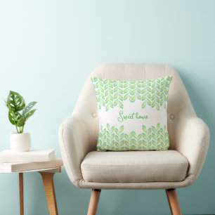 Almofada Folhas verdes neon - arte fractal,