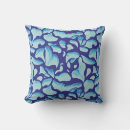 Almofada Folhas voadoras | Padrão de Folha Azul