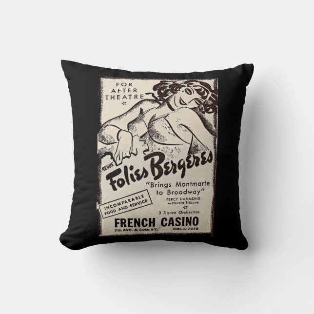 Almofada Folies Bergere e impressão dos anos 30 (Frente)