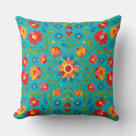 Almofada Folk art floral pillow