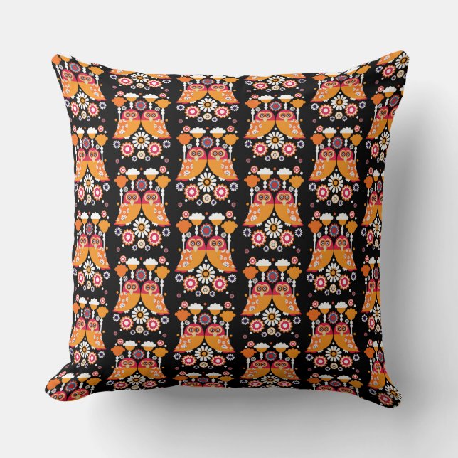 Almofada Folk Art Owl (Frente)