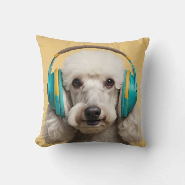 Almofada Fones de ouvido de veste de poodle (Frente)