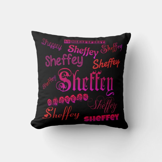 Almofada Fontes de Sheffey - Rosa e Vermelho (Frente)