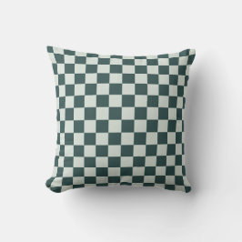 Almofada Forest green moss checkerboard pattern