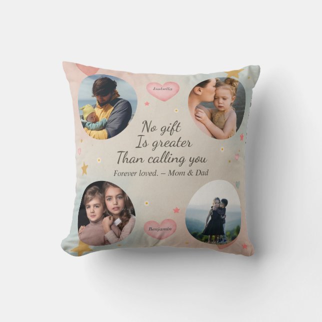 Almofada Forever Our Little Ones – Custom 4-Photo Tribute  (Frente)