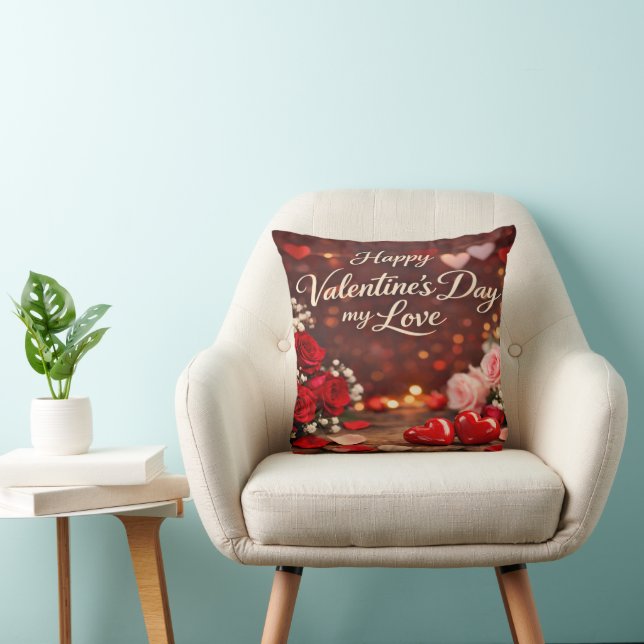 Almofada 'Forever Your Valentine' Throw Pillow (Cadeira)