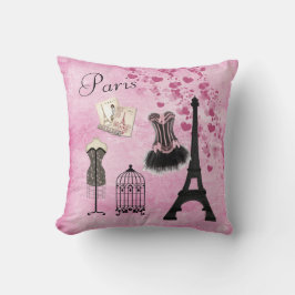 Almofada Forma cor-de-rosa feminino chique de Paris