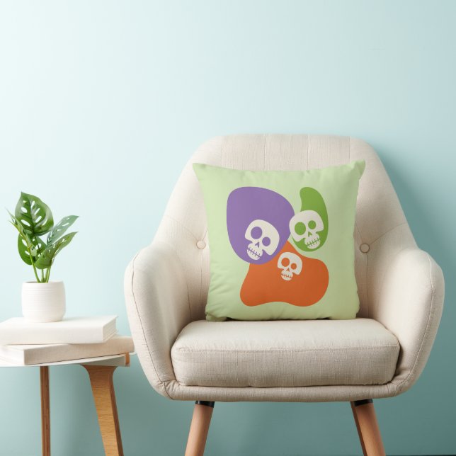 Almofada Forma de Blob de Caveira e Abstrato Verde de Hallo (Cadeira)