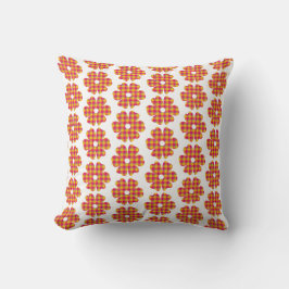Almofada Forma de Flor Xadrez Amarelo Laranja Rosa