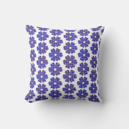 Almofada Forma de Flor Xadrez Azul Centáurea