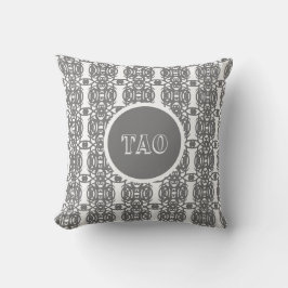 Almofada Forma Geométrica Abstrata Cinza e Branco Elegante