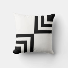 Almofada Forma Geométrica Abstrata Preta e Branca