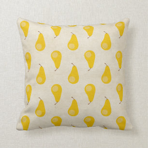 Almofada Formal clássico das peras da fruta do amarelo do