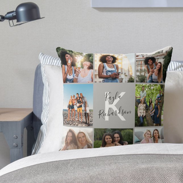 Almofada Formando 8 Colagem de Fotos e Graduação de Cinzas  (Criador carregado)