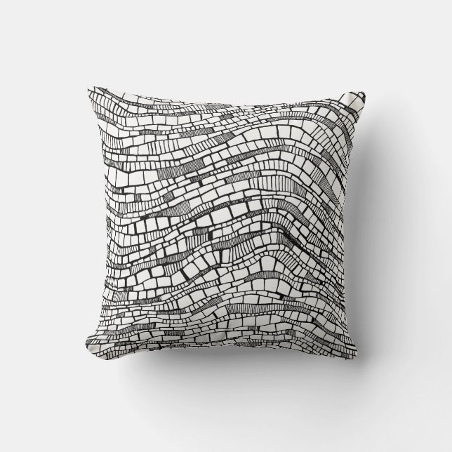 Almofada Formas Abstratas em Preto e Branco (Frente)